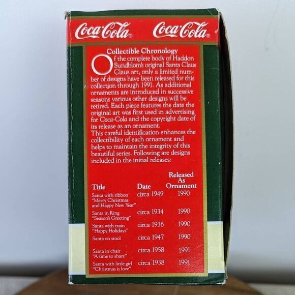 Coca-Cola Trim A Tree Collection Santa On Stool Circa 1947 Christmas Ornament - Picture 6 of 8